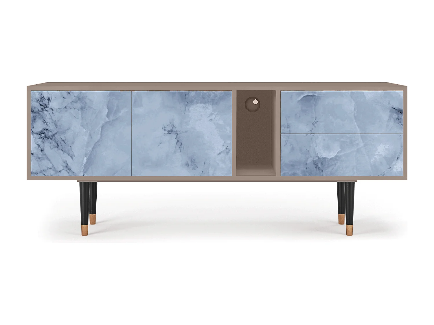 Szafka RTV - 170х69х48 cm - T1 - Feather Ice, Latte