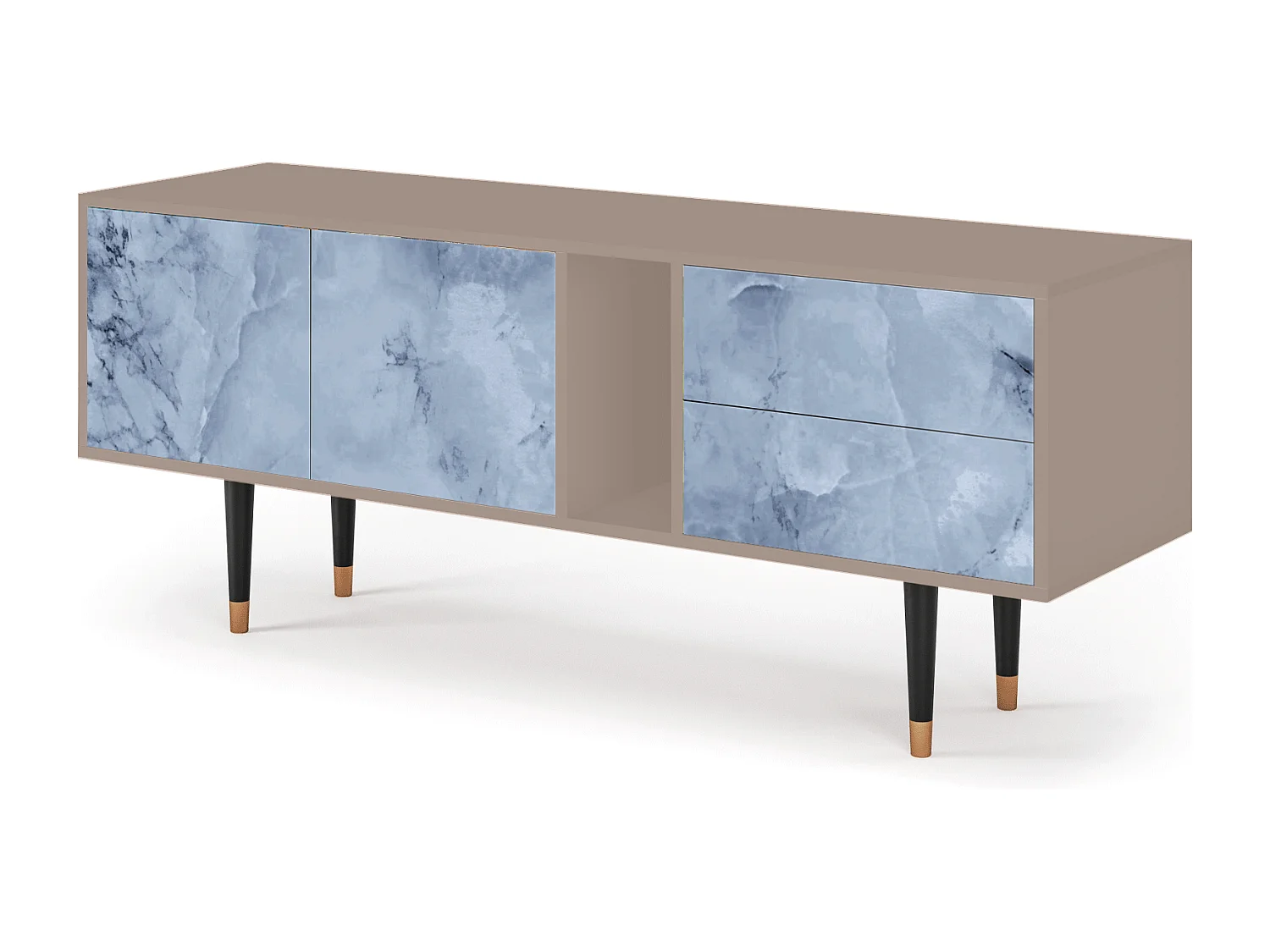 Szafka RTV - 170х69х48 cm - T1 - Feather Ice, Latte