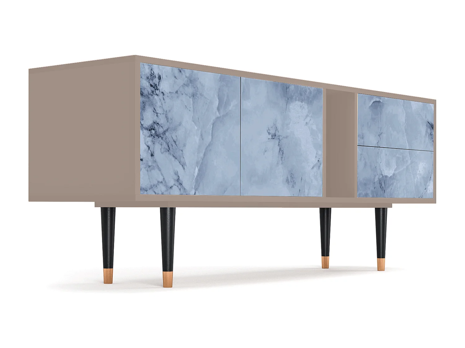 Szafka RTV - 170х69х48 cm - T1 - Feather Ice, Latte