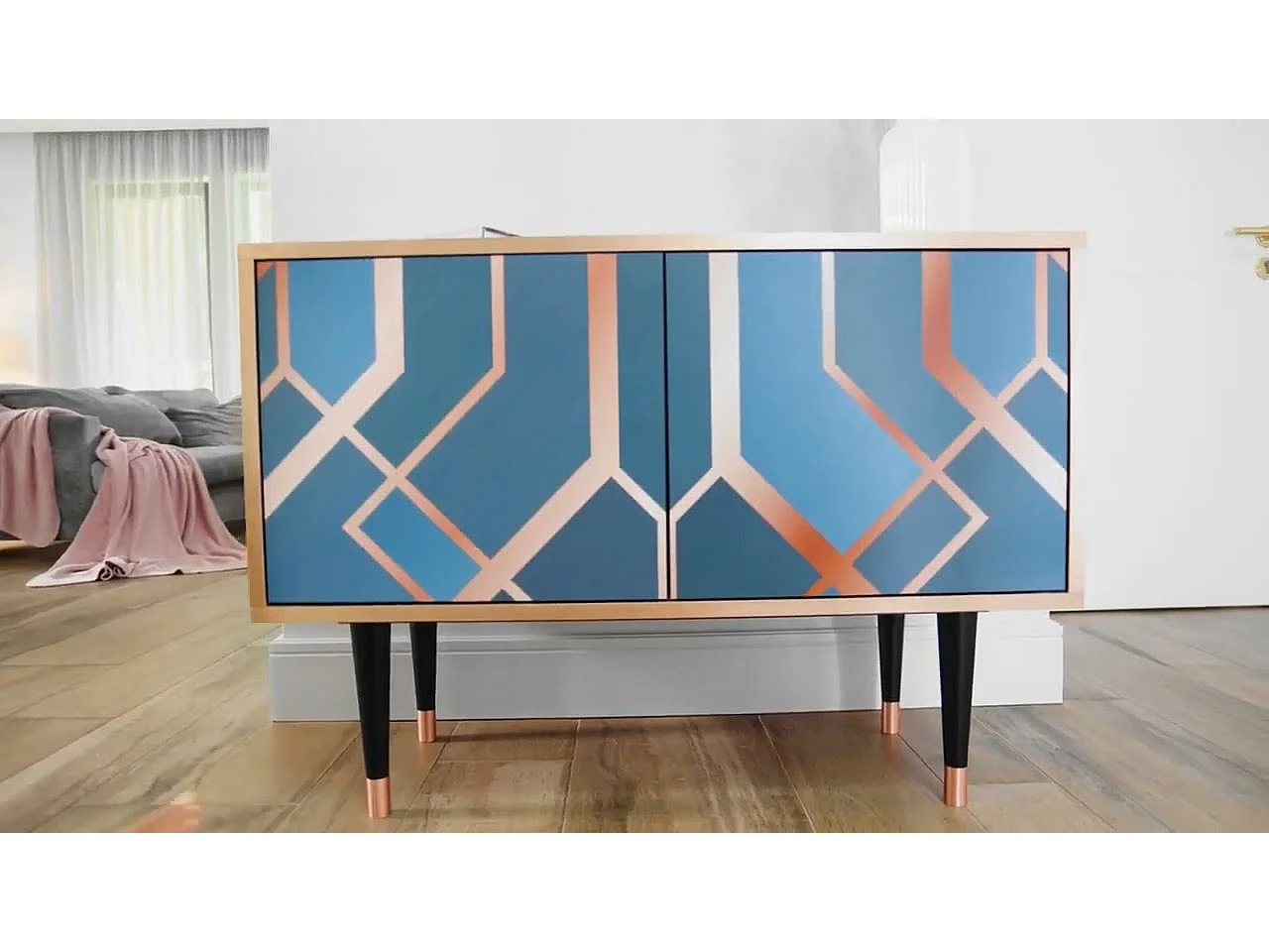 Meuble TV - 170х59х41 cm - T6 - Sunflowers, Gris