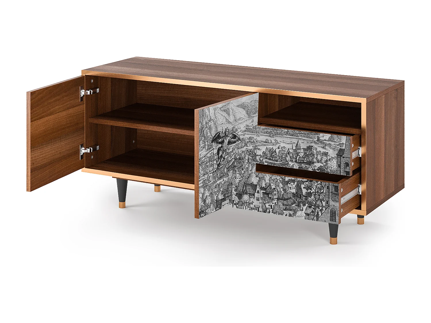 Mueble de TV - 125х56х41 cm - T7 - Departure, Nogueira