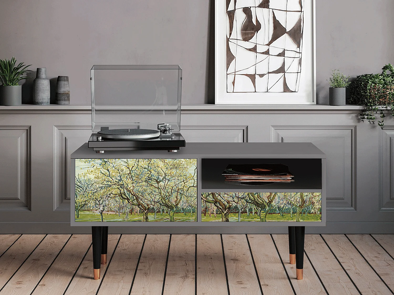 TV-meubel - 115х59х48 cm - T3 - The Wit Orchard, Grijs