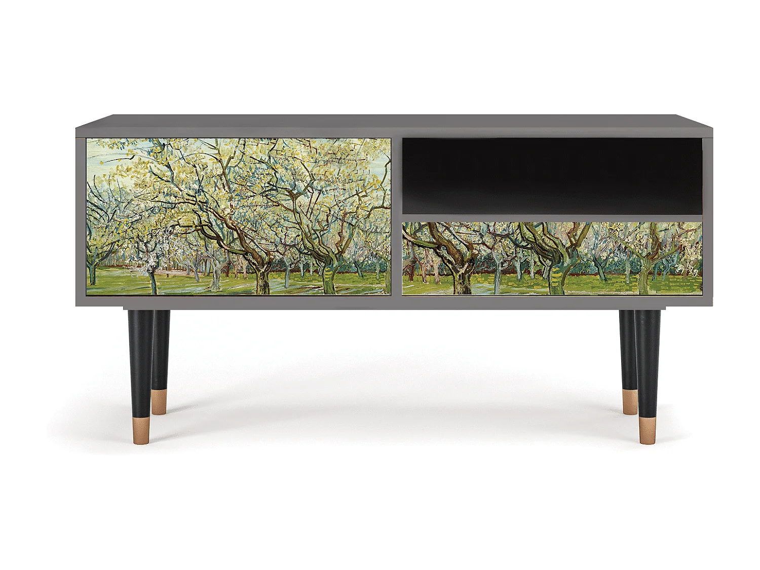 Meuble TV - 115х59х48 cm - T3 - The Blanc Orchard, Gris