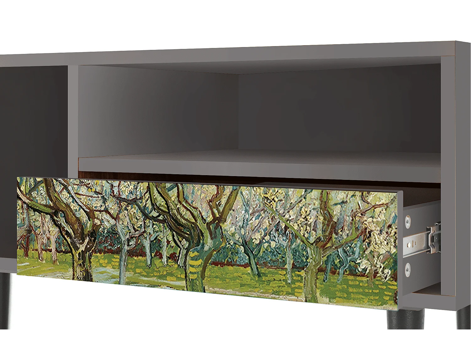 Meuble TV - 115х59х48 cm - T3 - The Blanc Orchard, Gris