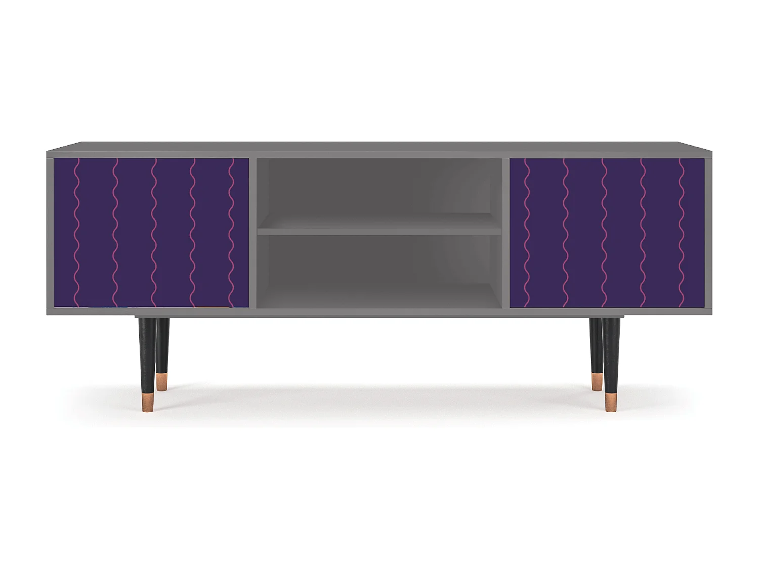 Meuble TV - 170х69х48 cm - T2 - Grape Maccaroni, Gris