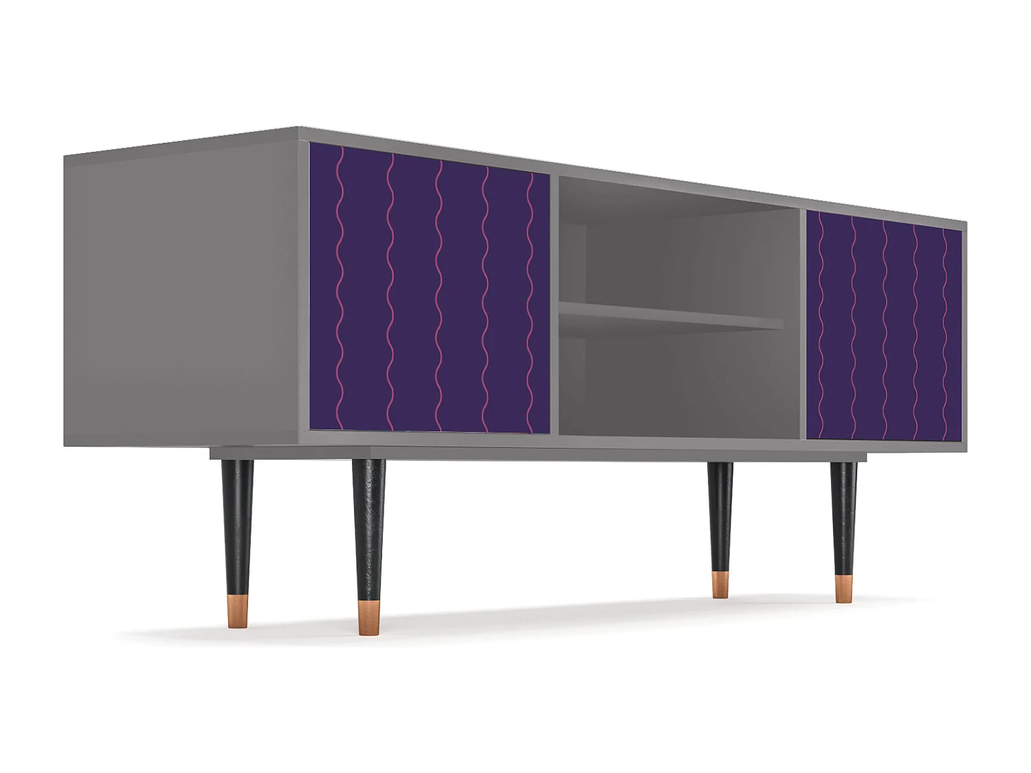 Meuble TV - 170х69х48 cm - T2 - Grape Maccaroni, Gris