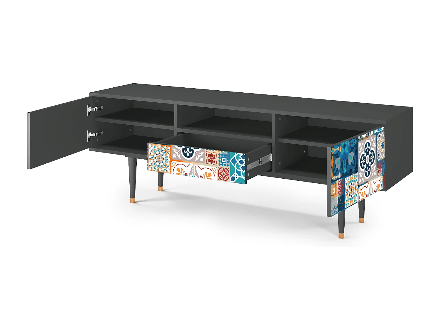 Mobile TV - 170х59х41 cm - T6 - Moroccan Market, Antracite