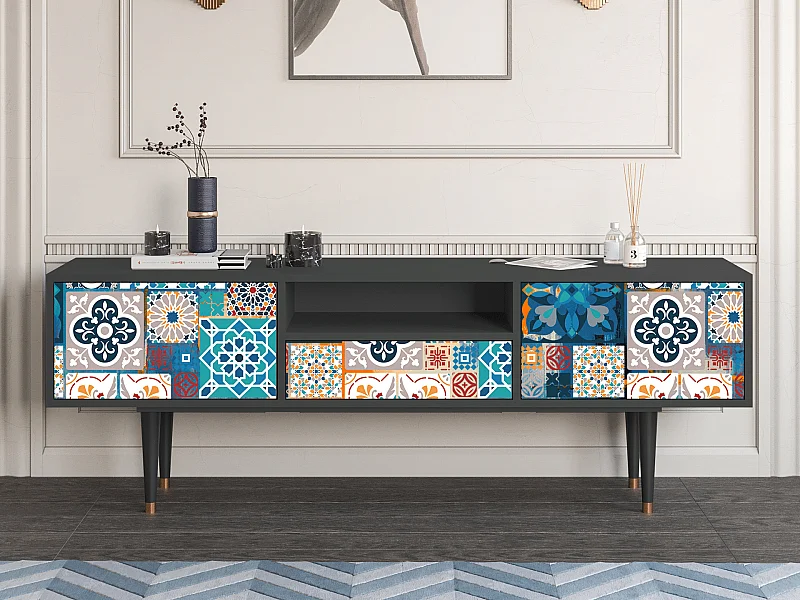 Mobile TV - 170х59х41 cm - T6 - Moroccan Market, Antracite