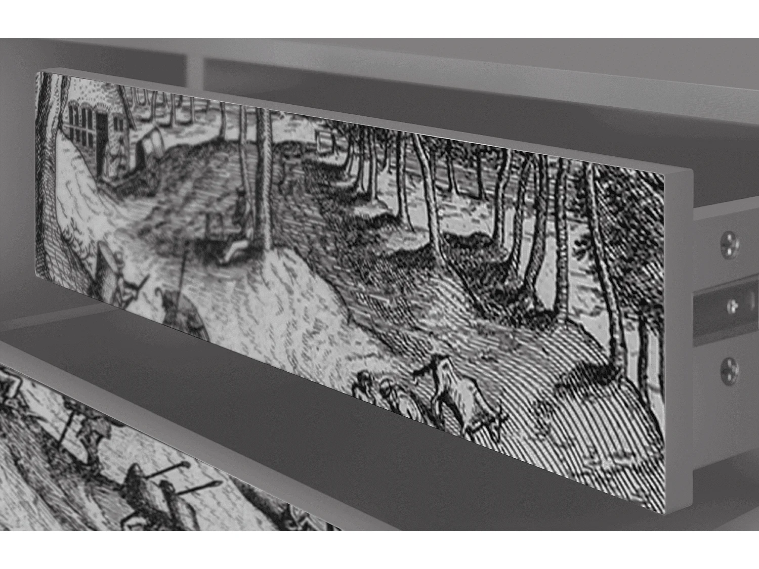 Mobile TV - 170х59х48 cm - T4 - Rusticorum, Grigio