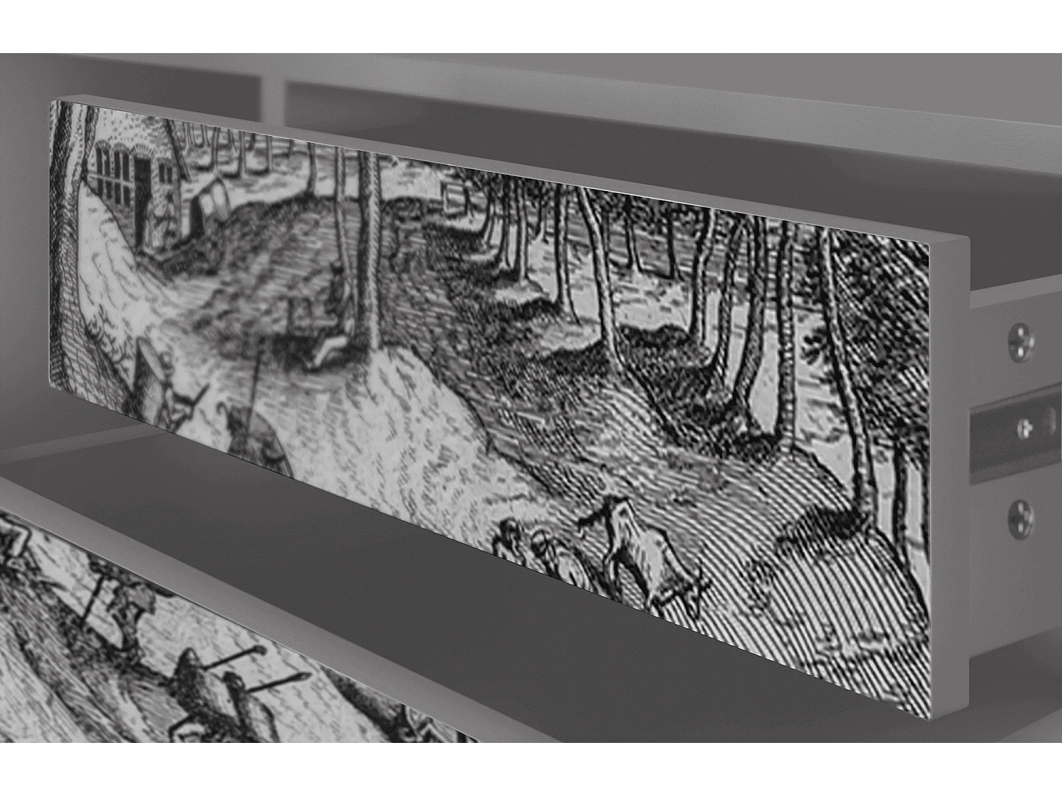 Szafka RTV - 170х59х48 cm - T4 - Rusticorum, Szary