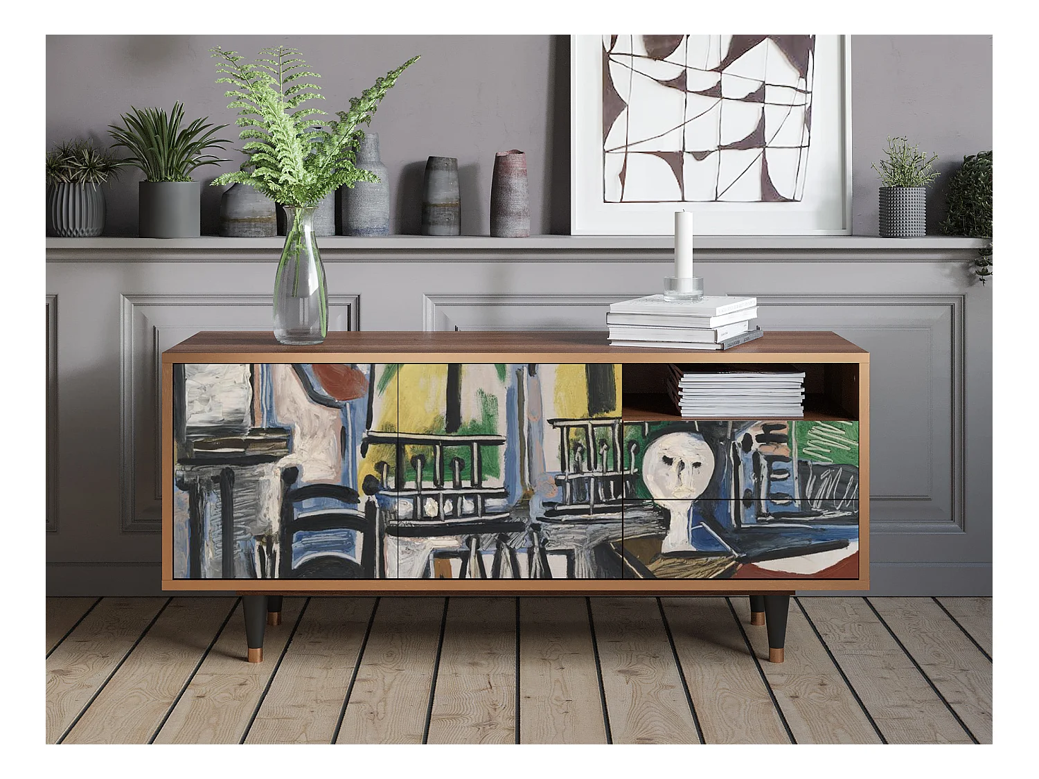 Mobile TV - 125х56х41 cm - T7 - The Studio , Noce