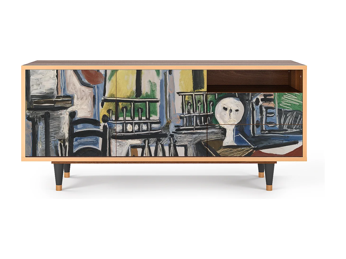 Szafka RTV - 125х56х41 cm - T7 - The Studio , Orzech