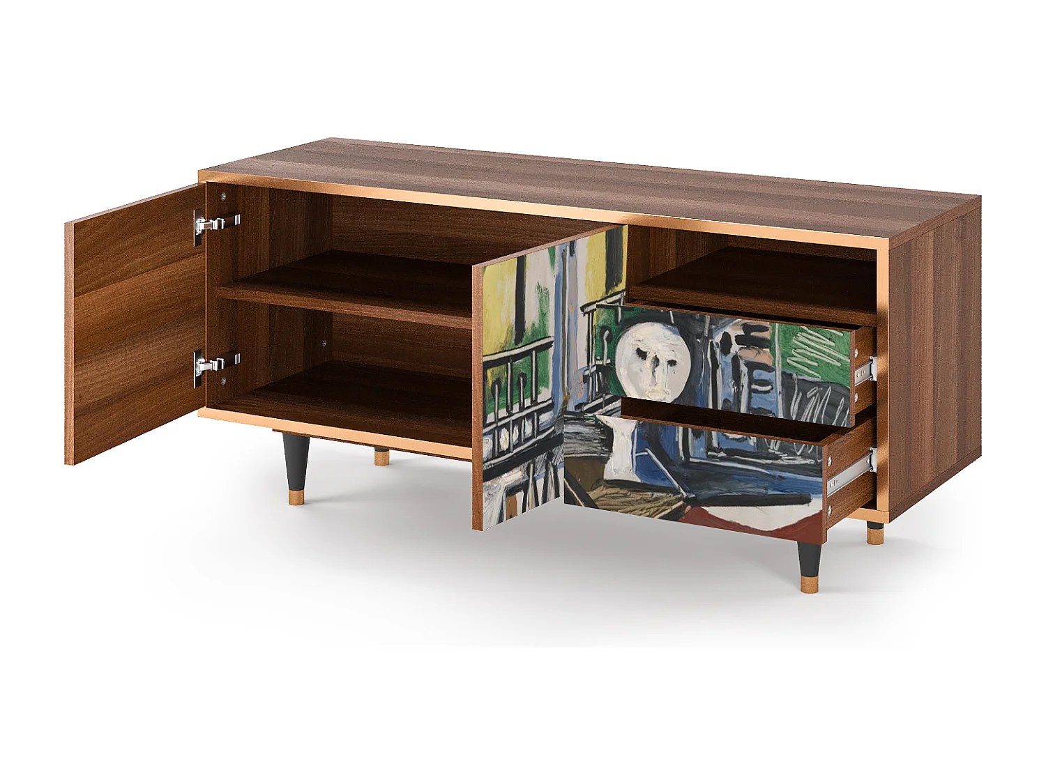 Szafka RTV - 125х56х41 cm - T7 - The Studio , Orzech