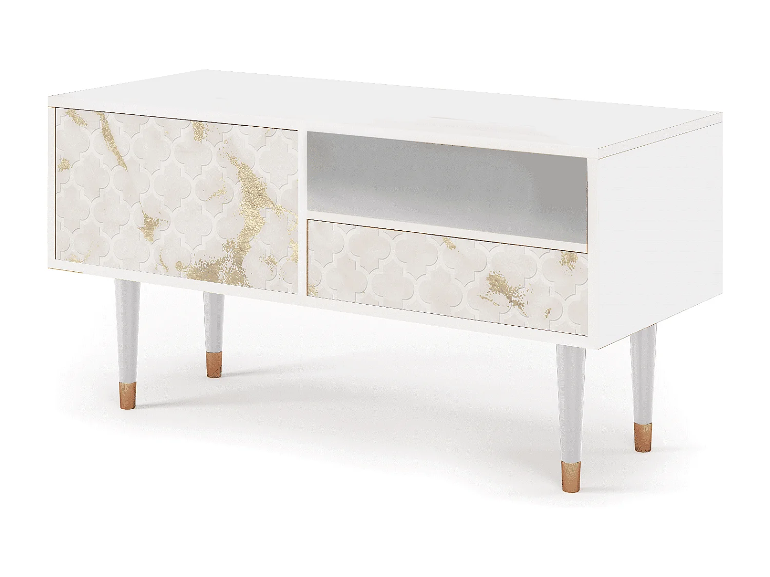 Mueble de TV - 115х59х48 cm - T3 - Sahara desert, Branco