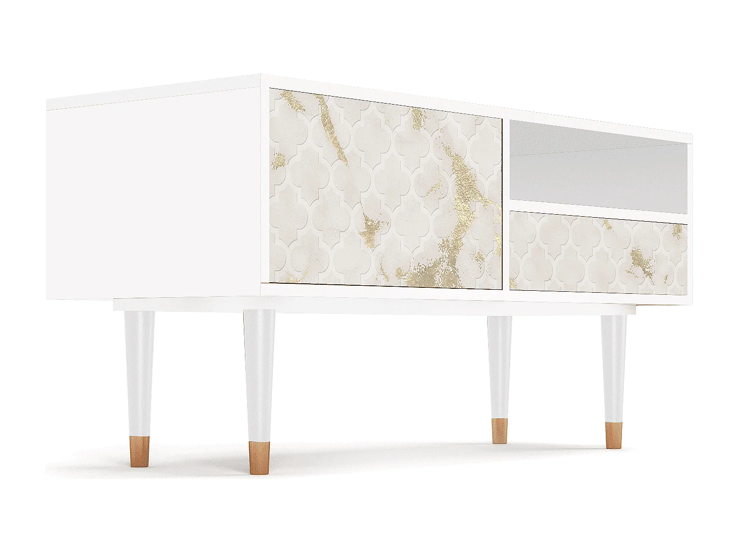 Mueble de TV - 115х59х48 cm - T3 - Sahara desert, Branco