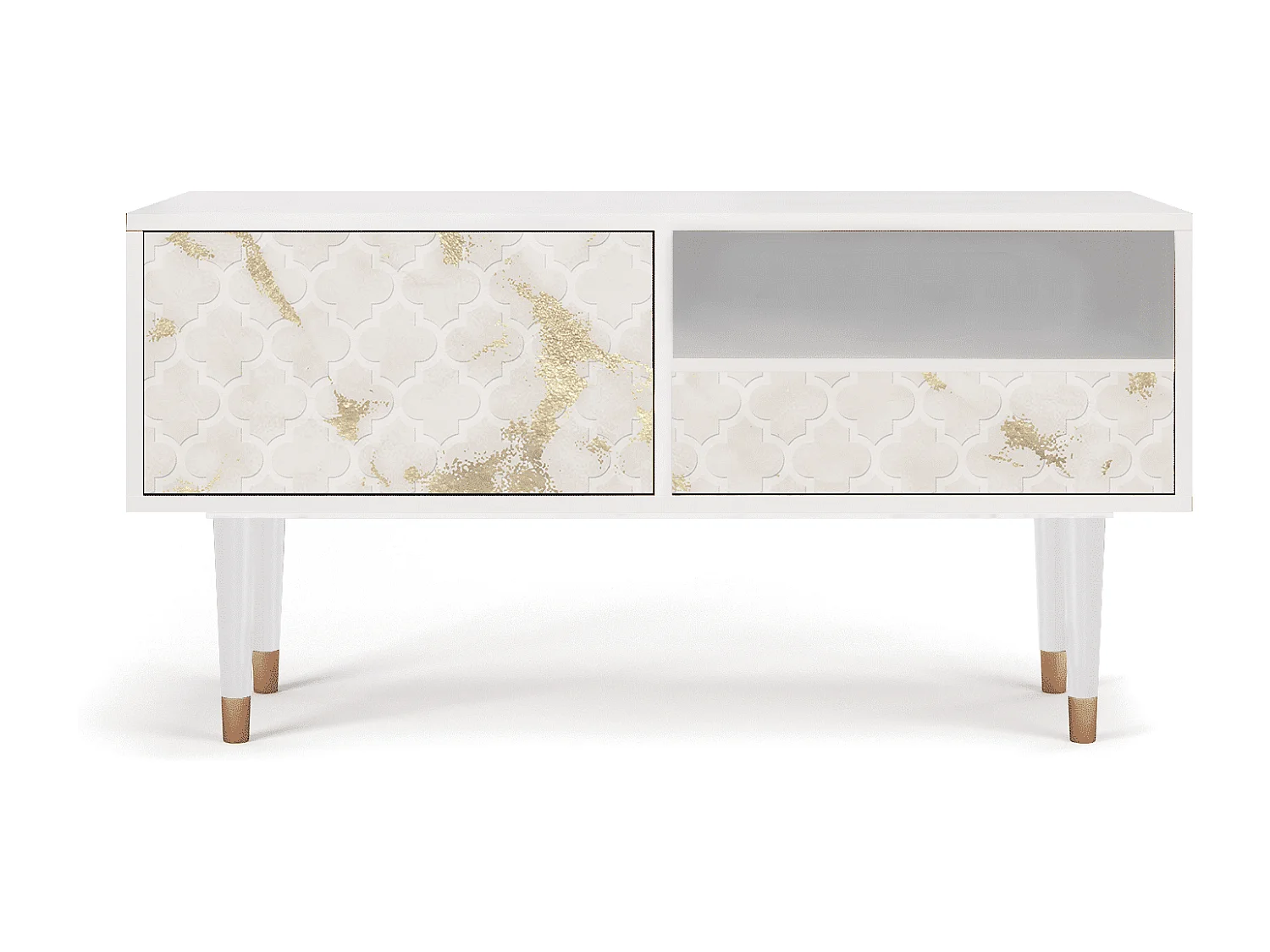 Mueble de TV - 115х59х48 cm - T3 - Sahara desert, Branco