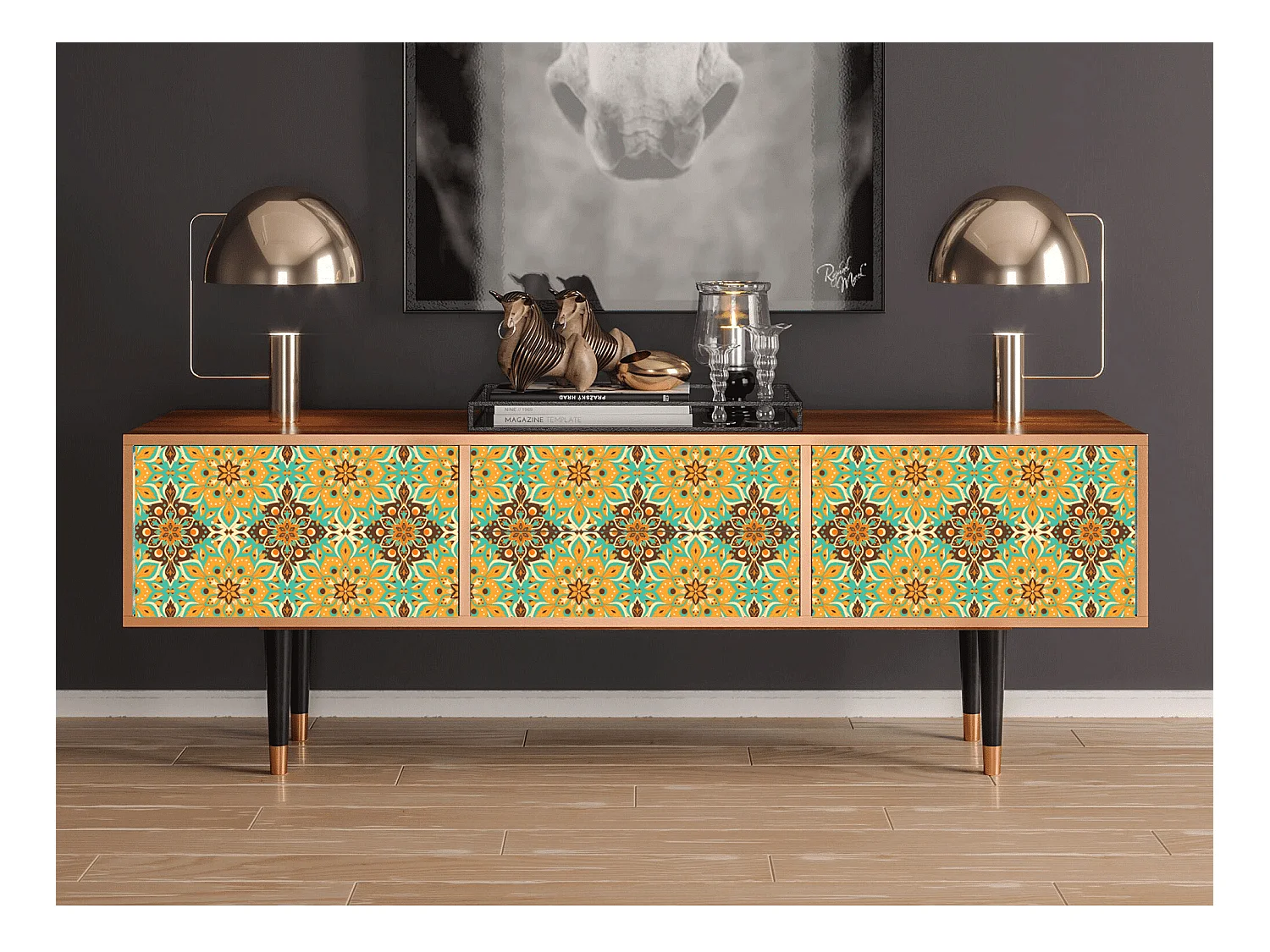 Meuble TV - 170х59х48 cm - T4 - Indian Spices, Noyer