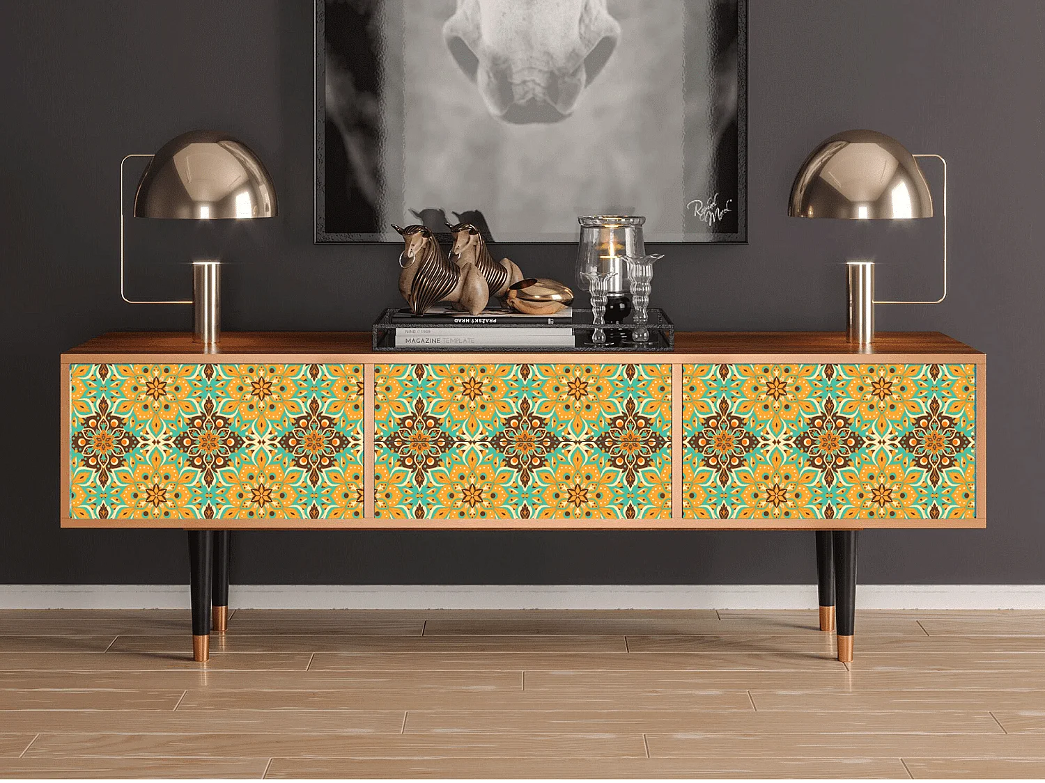 Meuble TV - 170х59х48 cm - T4 - Indian Spices, Noyer