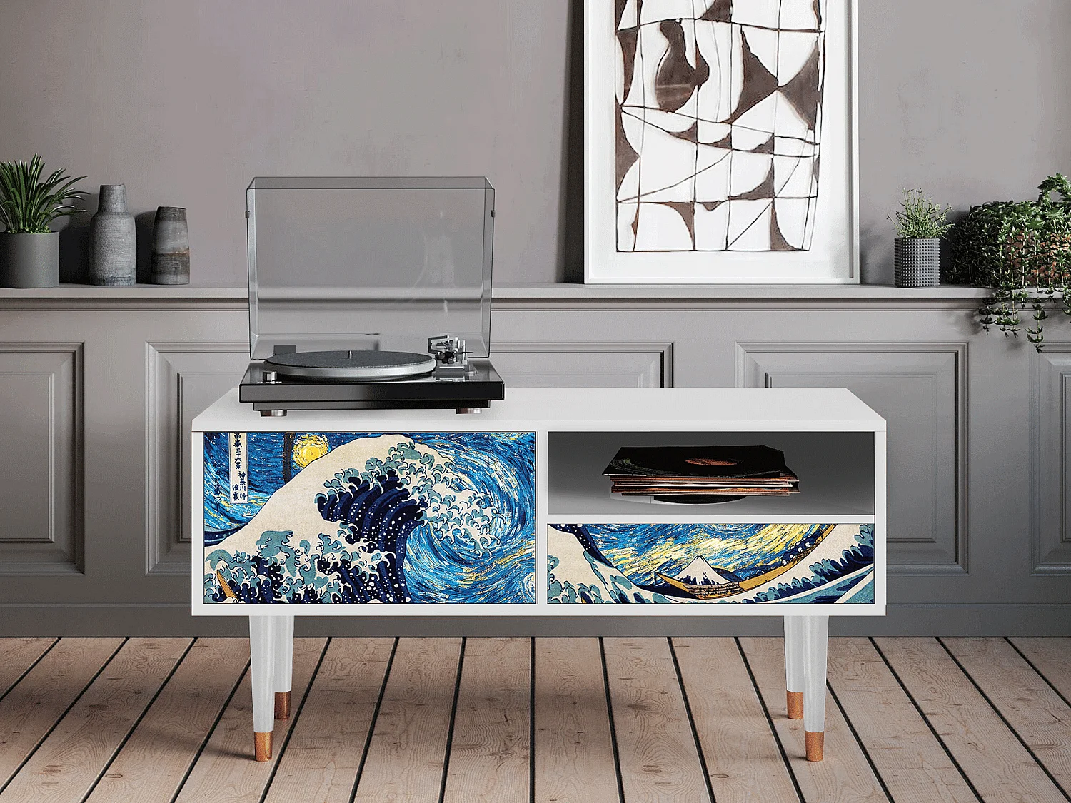 Mueble de TV - 115х59х48 cm - T3 - Great Wave, Branco