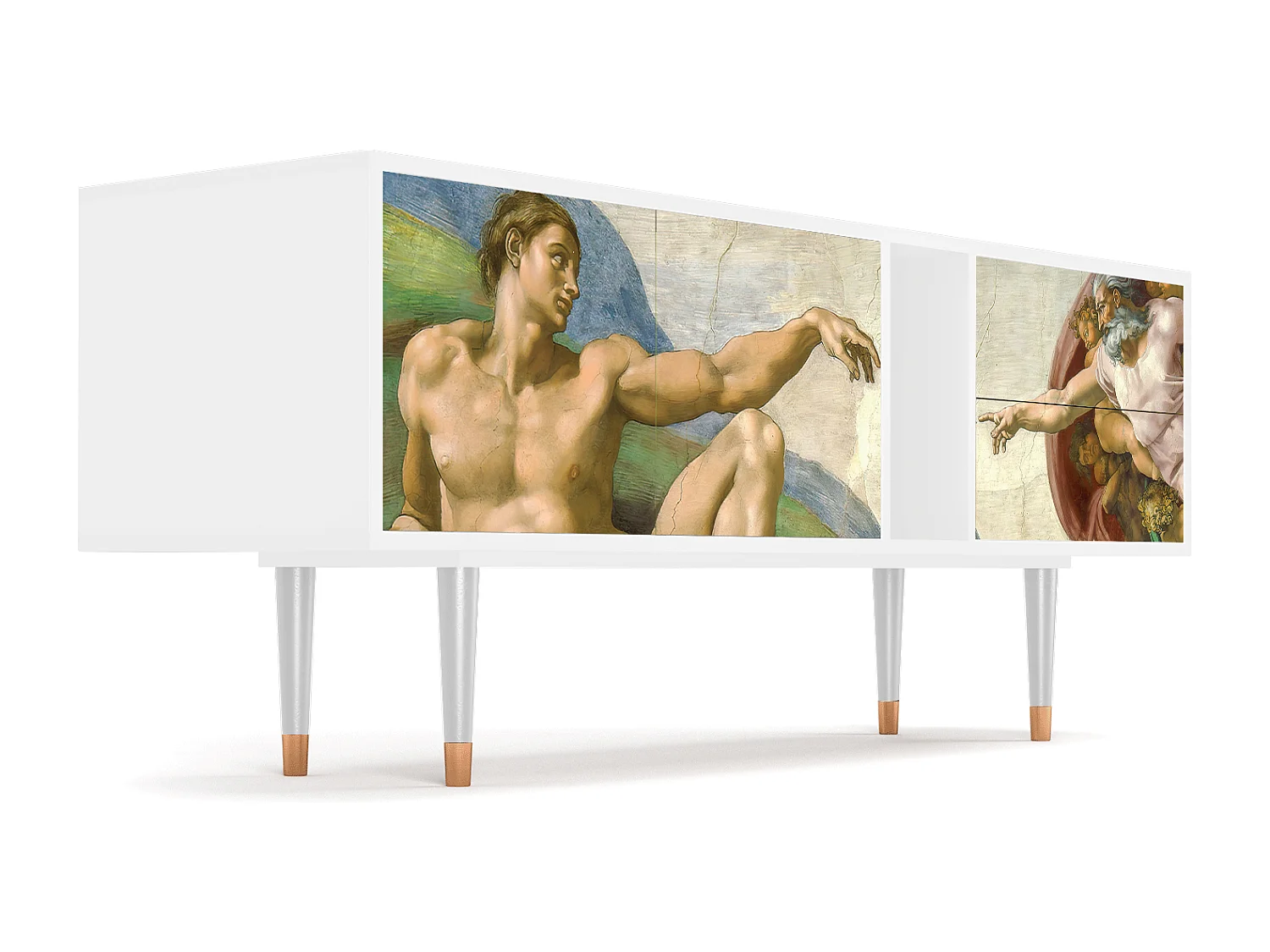 Meuble TV - 170х69х48 cm - T1 - The Creation of Adam, Blanc