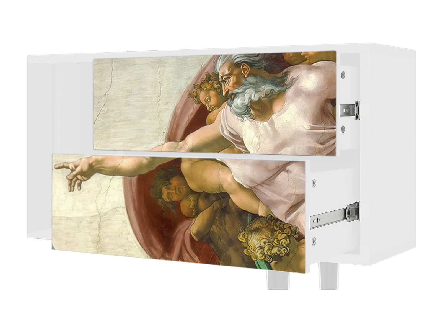 Meuble TV - 170х69х48 cm - T1 - The Creation of Adam, Blanc