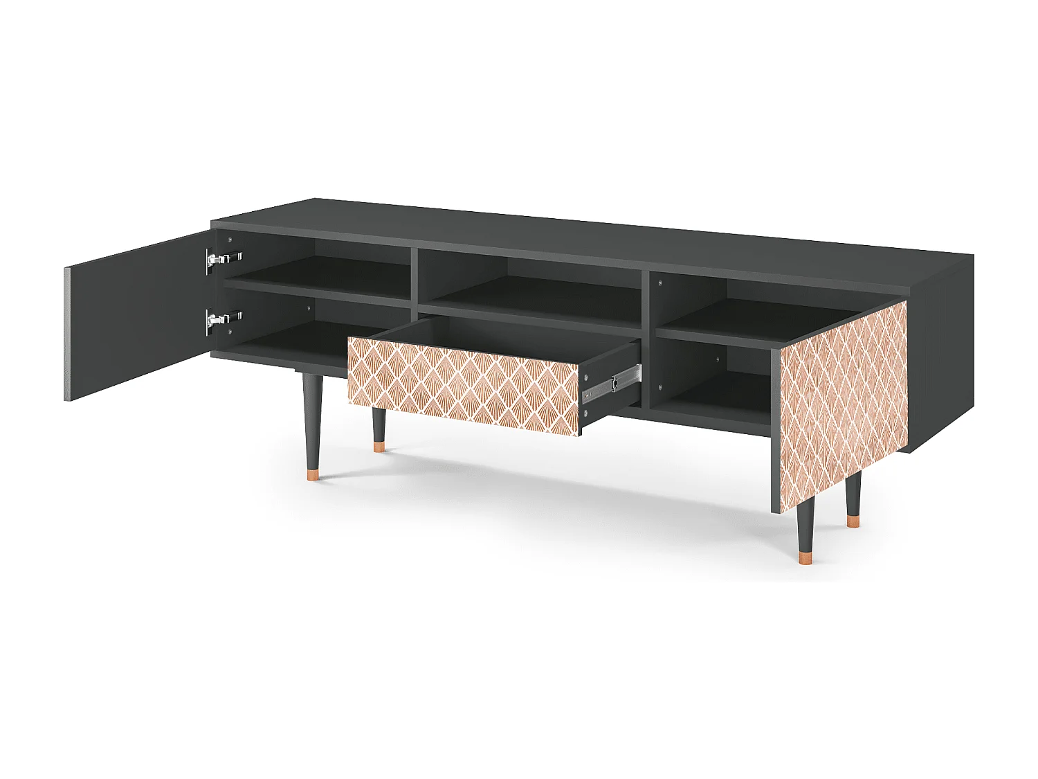 Meuble TV - 170х59х41 cm - T6 - Pastel Sunrise, Anthracite