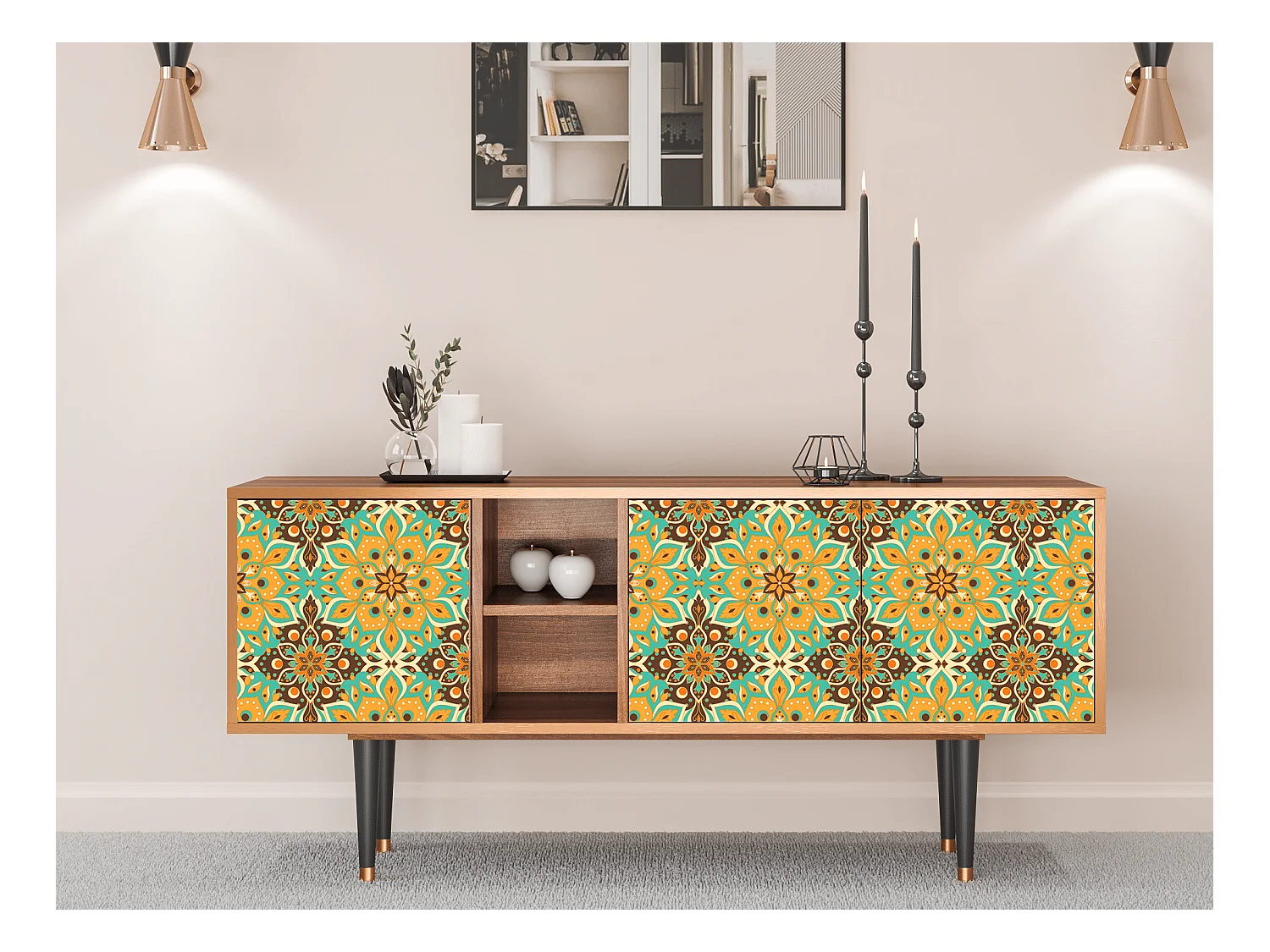 Mobile TV - 150х69х41 cm - T5 - Indian Spices, Noce