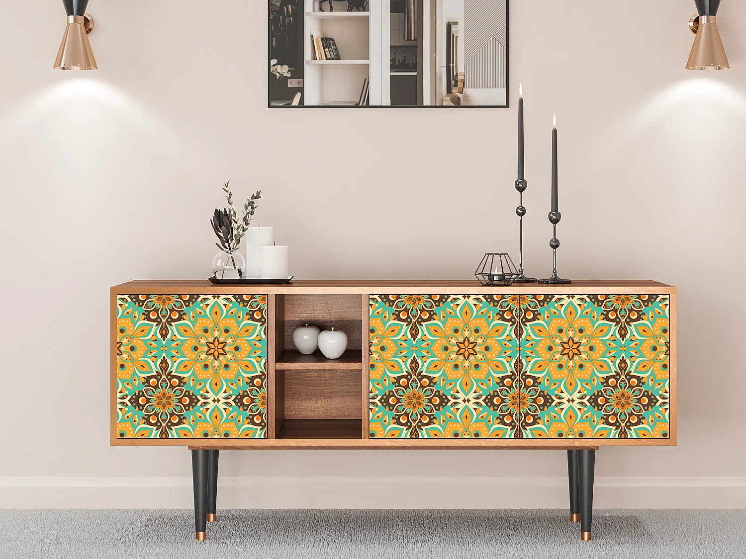 Mueble de TV - 150х69х41 cm - T5 - Indian Spices, Nogal