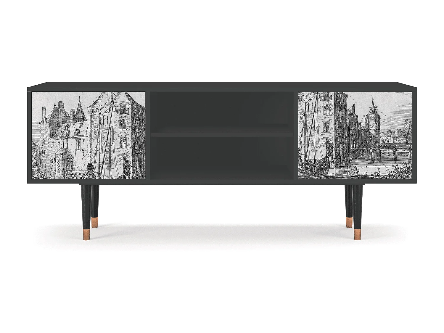 Meuble TV - 170х69х48 cm - T2 - Castle by Breugel, Anthracite