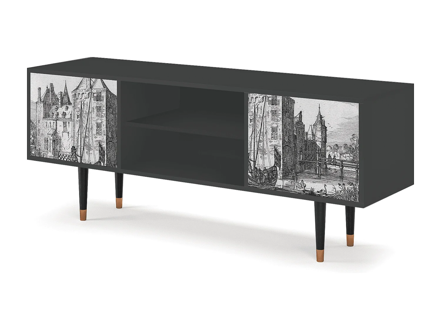Meuble TV - 170х69х48 cm - T2 - Castle by Breugel, Anthracite