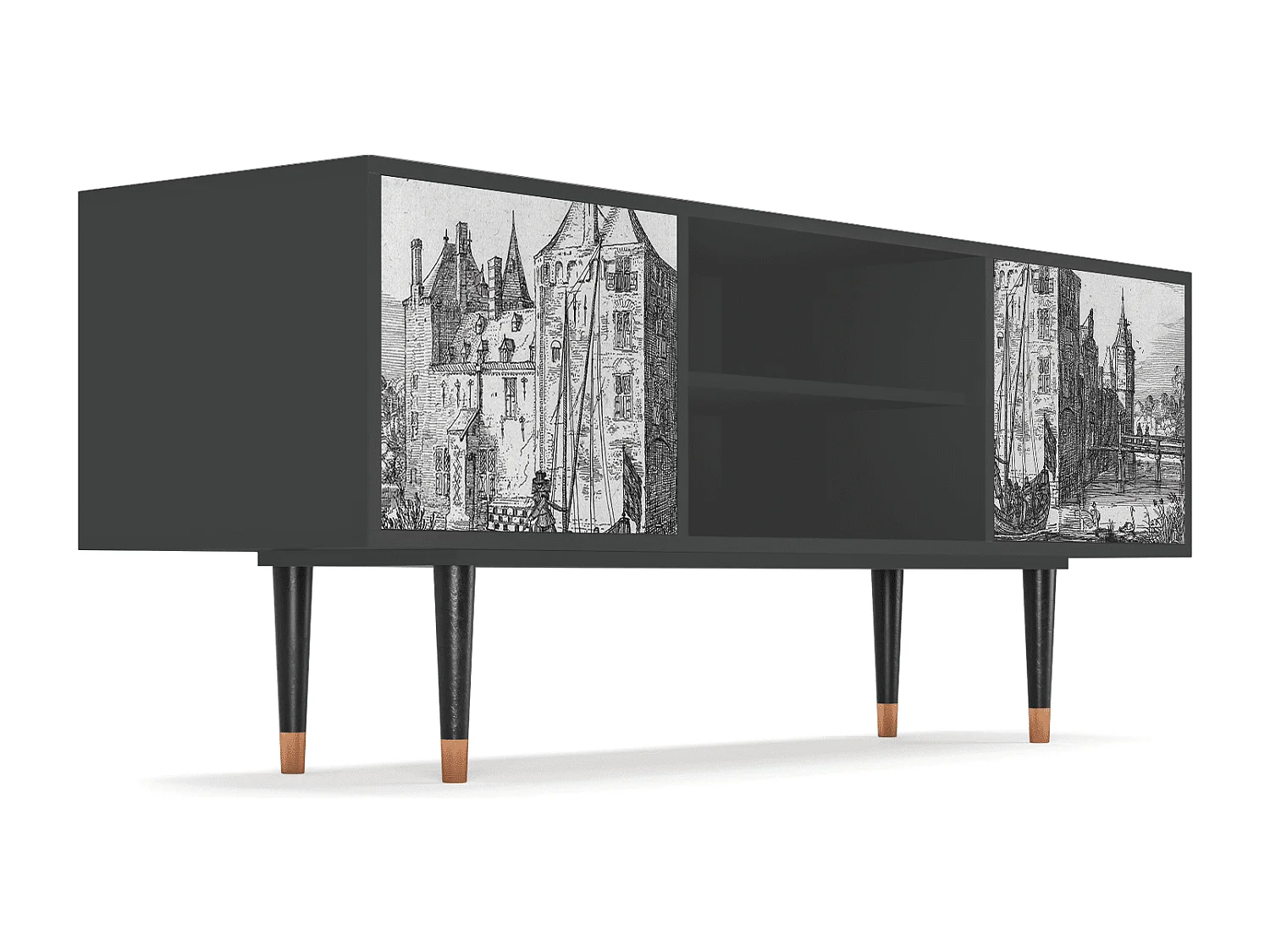 Meuble TV - 170х69х48 cm - T2 - Castle by Breugel, Anthracite