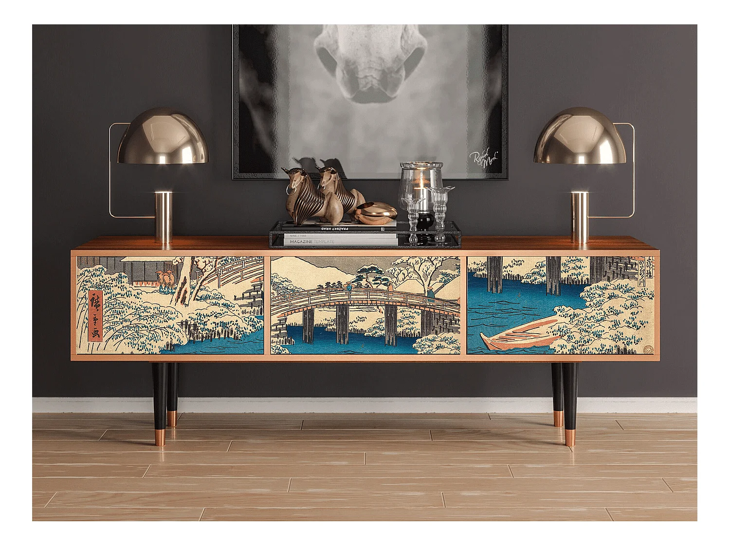 Meuble TV - 170х59х48 cm - T4 - Katabira River, Noyer