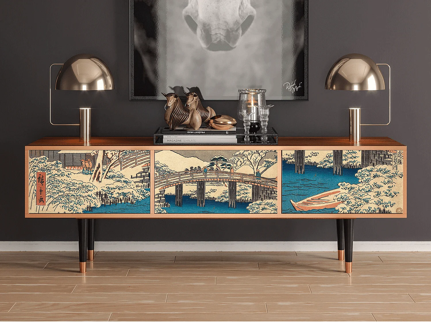 Meuble TV - 170х59х48 cm - T4 - Katabira River, Noyer