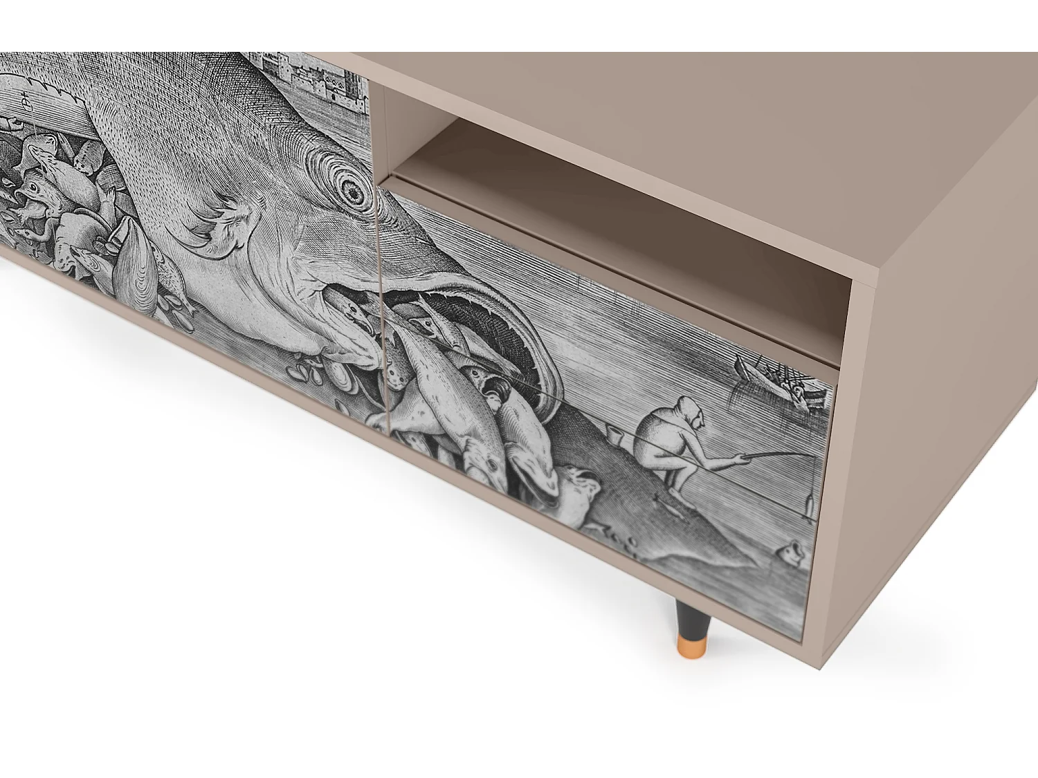 Meuble TV - 125х56х41 cm - T7 - Big Fish Eat Little, Latte