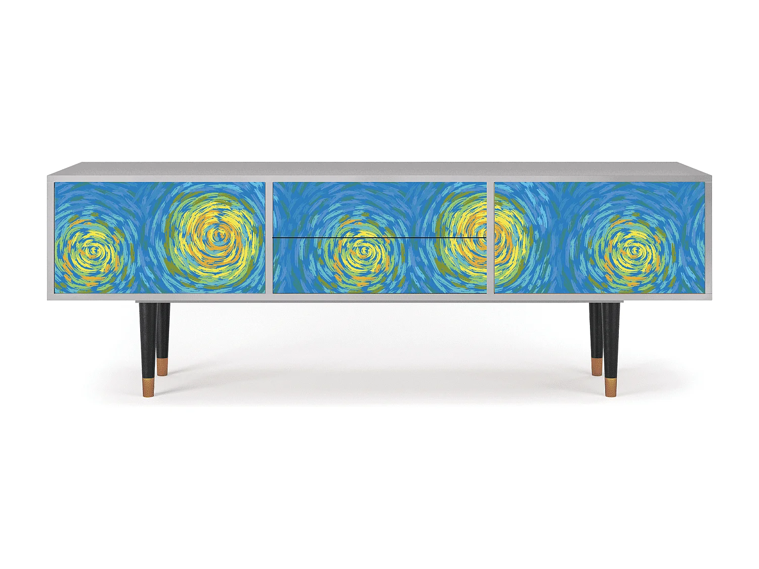 Mueble de TV - 170х59х48 cm - T4 - Van Gogh Lights, Cinza