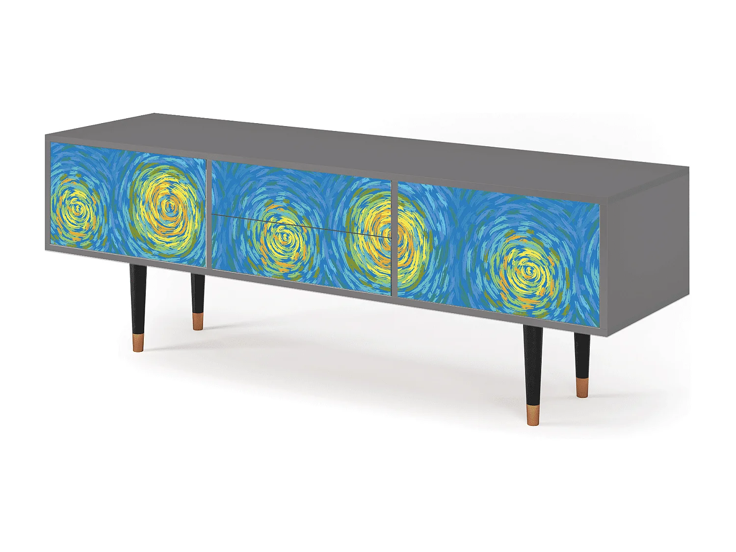 Mueble de TV - 170х59х48 cm - T4 - Van Gogh Lights, Cinza