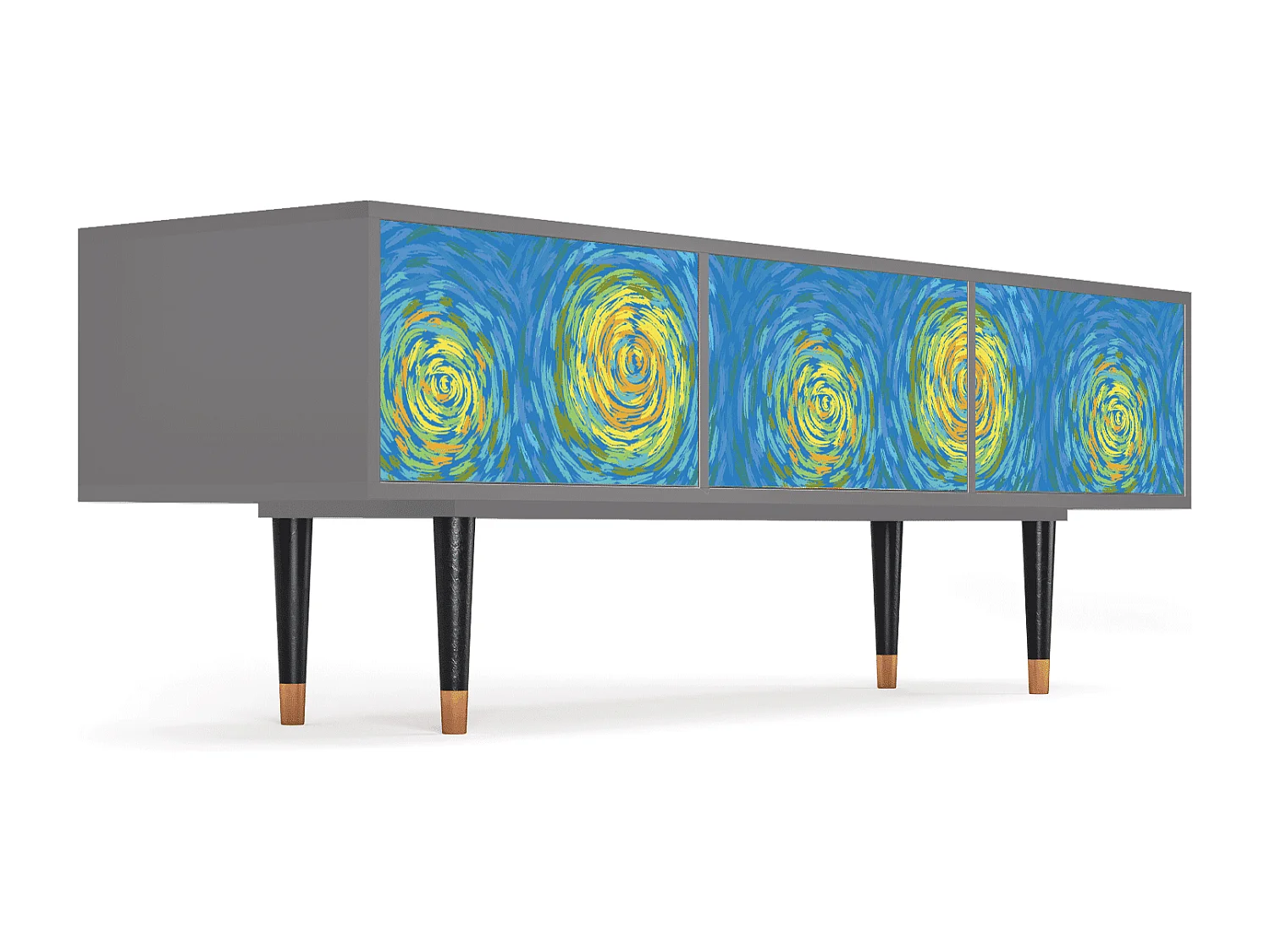 Mueble de TV - 170х59х48 cm - T4 - Van Gogh Lights, Cinza
