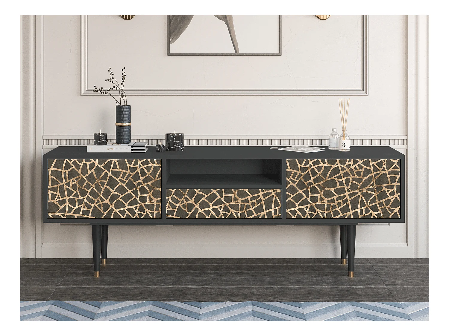 Meuble TV - 170х59х41 cm - T6 - Enlarged Leaf, Anthracite