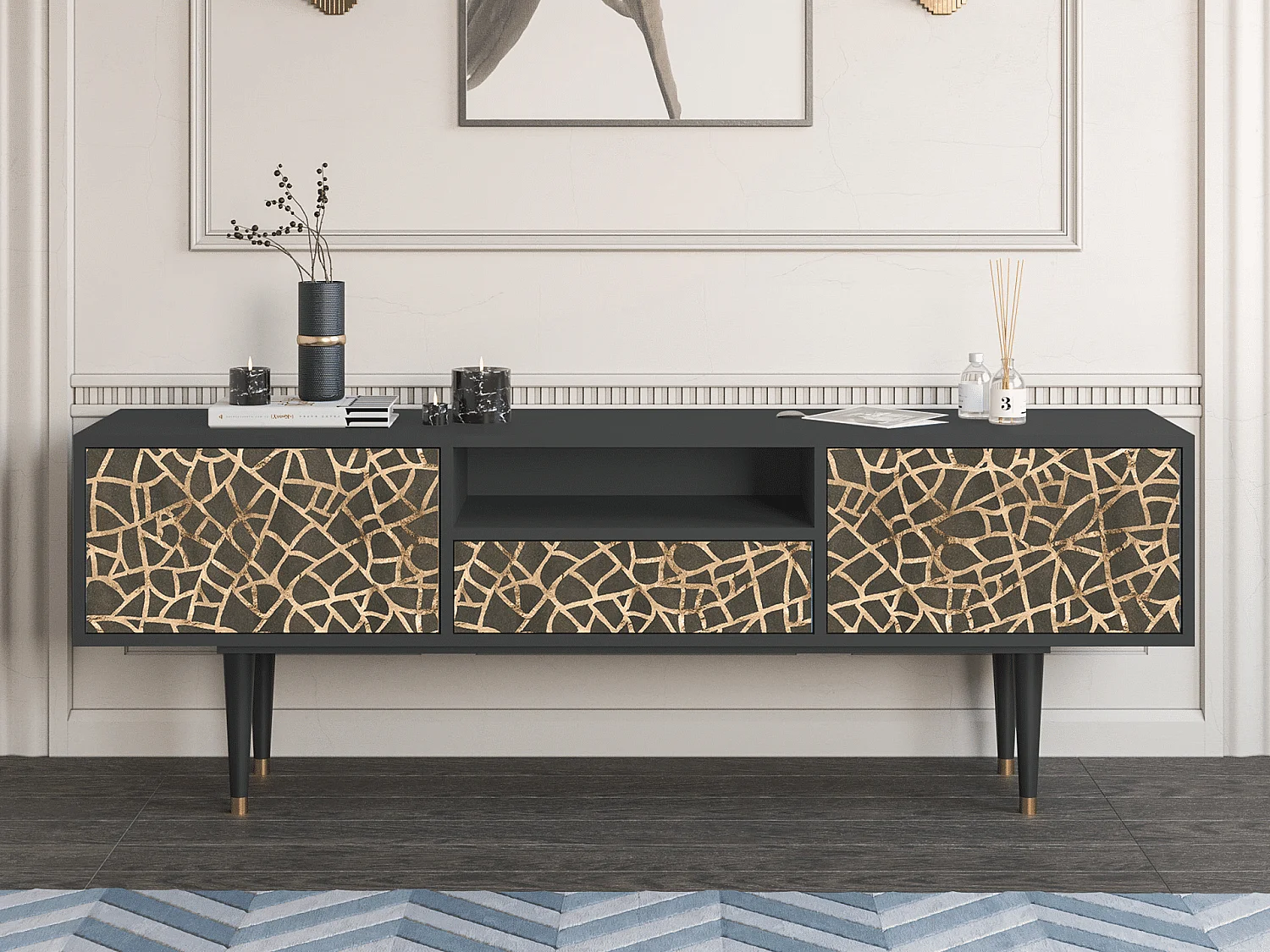 Meuble TV - 170х59х41 cm - T6 - Enlarged Leaf, Anthracite