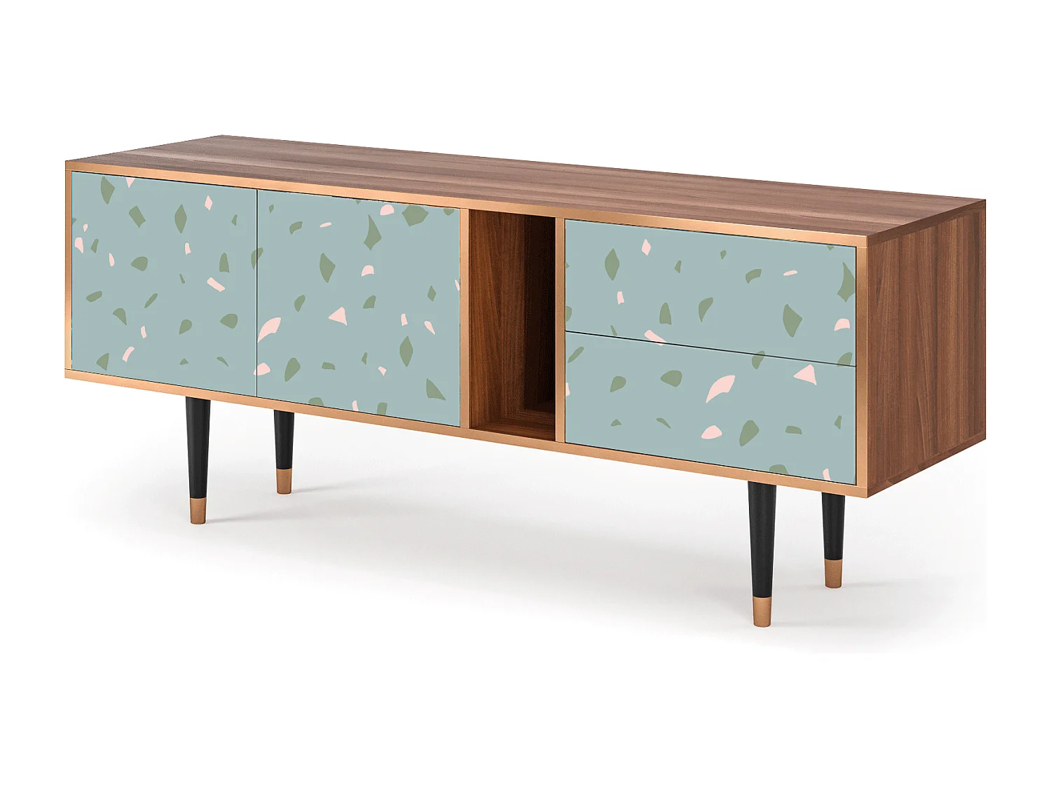 Meuble TV - 170х69х48 cm - T1 - Blue Drops, Noyer