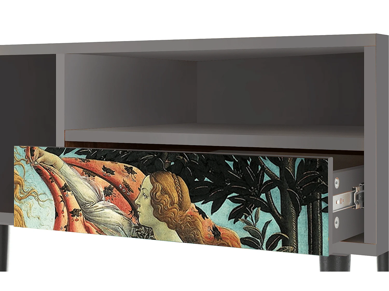 Meuble TV - 115х59х48 cm - T3 - The Birth of Venus, Gris