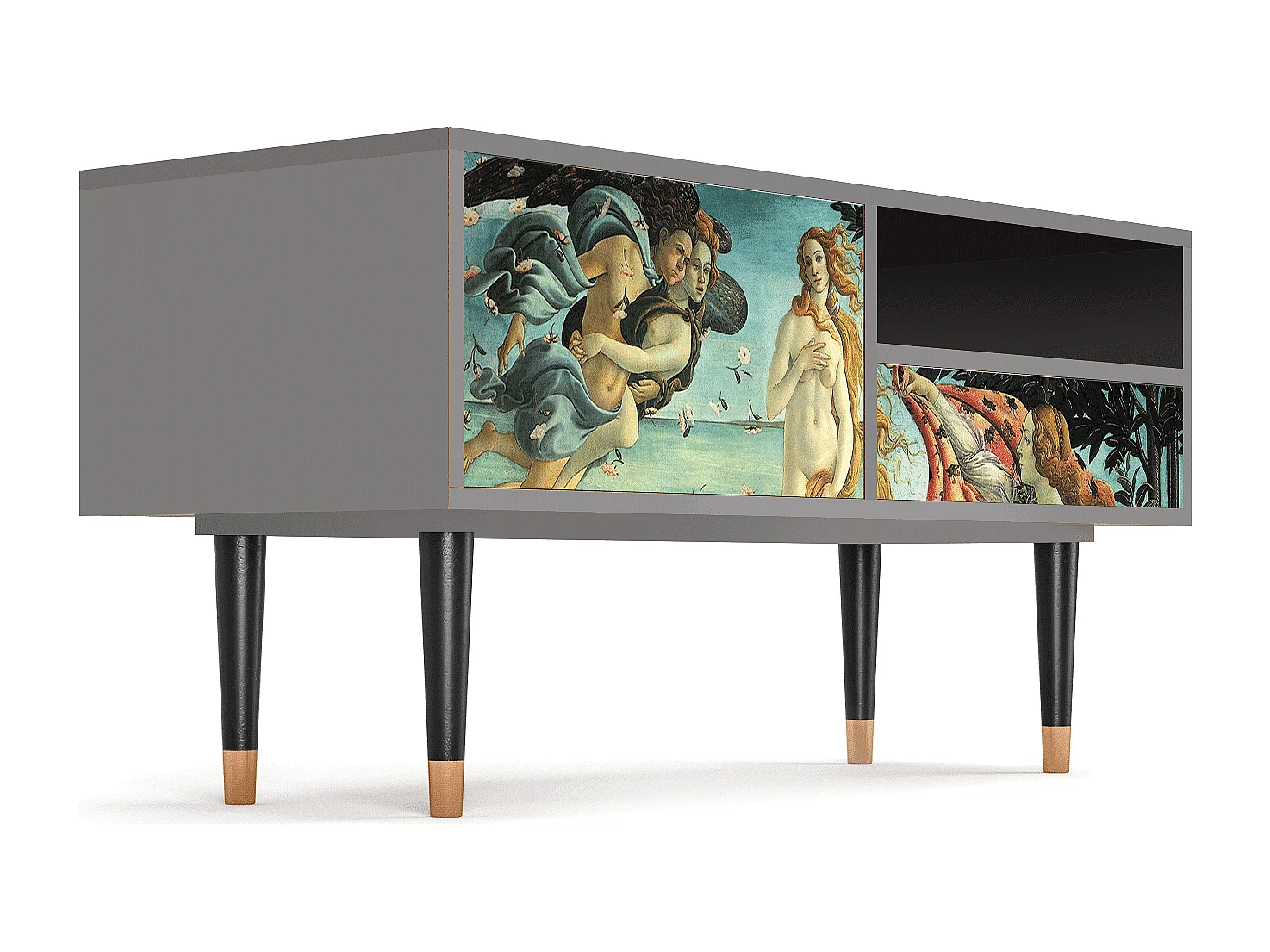 Mueble de TV - 115х59х48 cm - T3 - The Birth of Venus, Gris