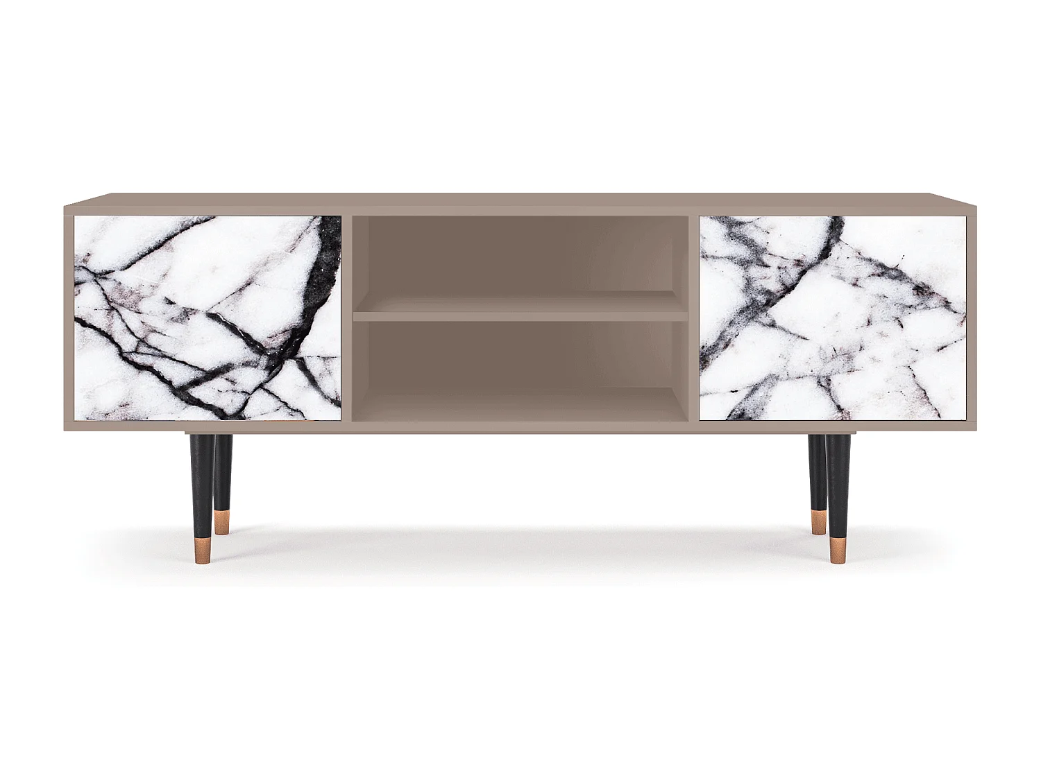 Szafka RTV - 170х69х48 cm - T2 - Raven Marble, Latte