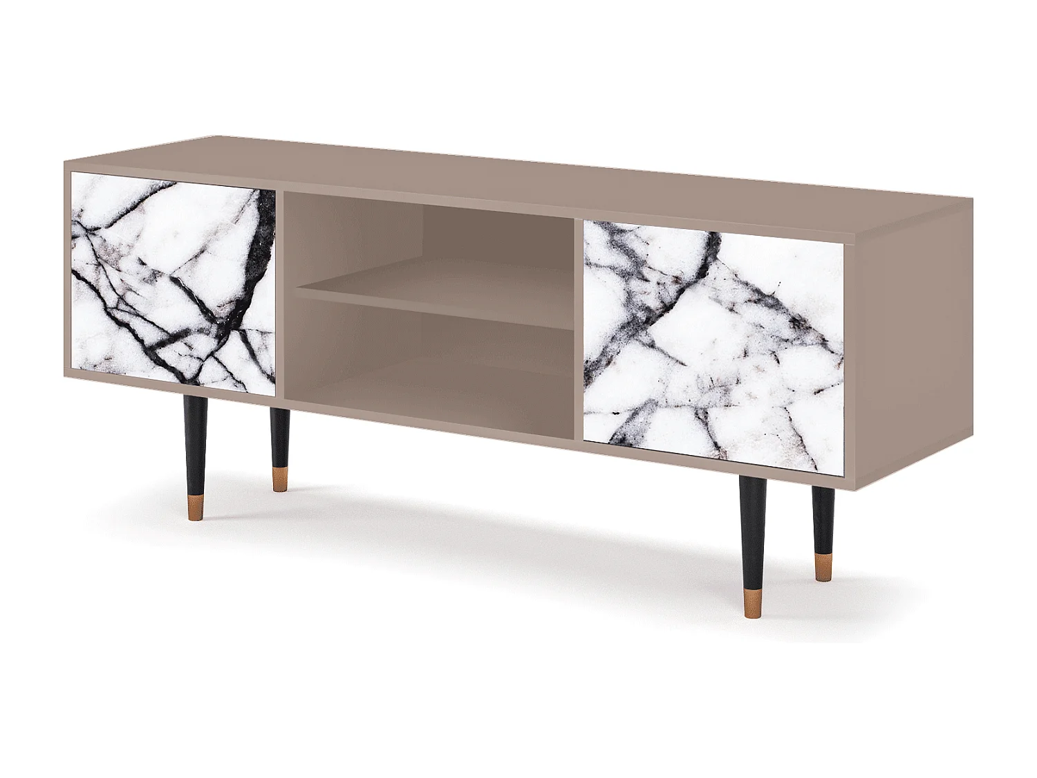 Szafka RTV - 170х69х48 cm - T2 - Raven Marble, Latte