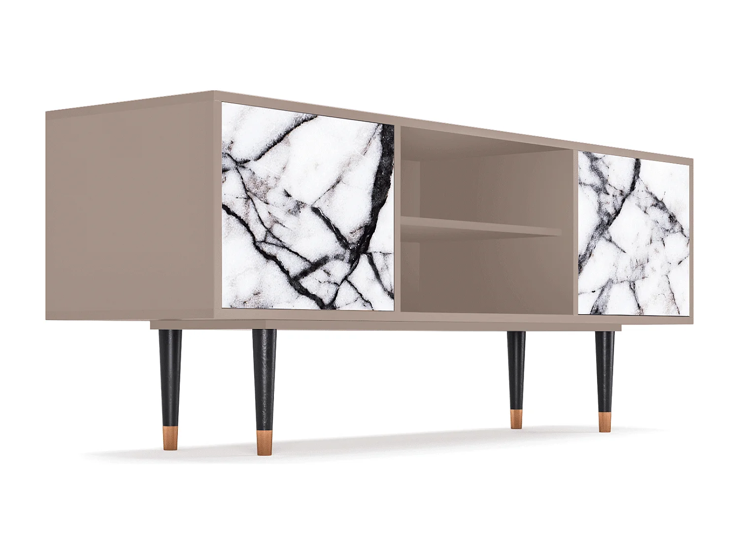 Szafka RTV - 170х69х48 cm - T2 - Raven Marble, Latte