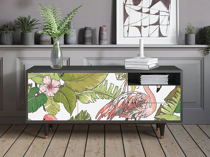 TV-Möbel - 125х56х41 cm - T7 - Sweet Flamingo, Anthrazit