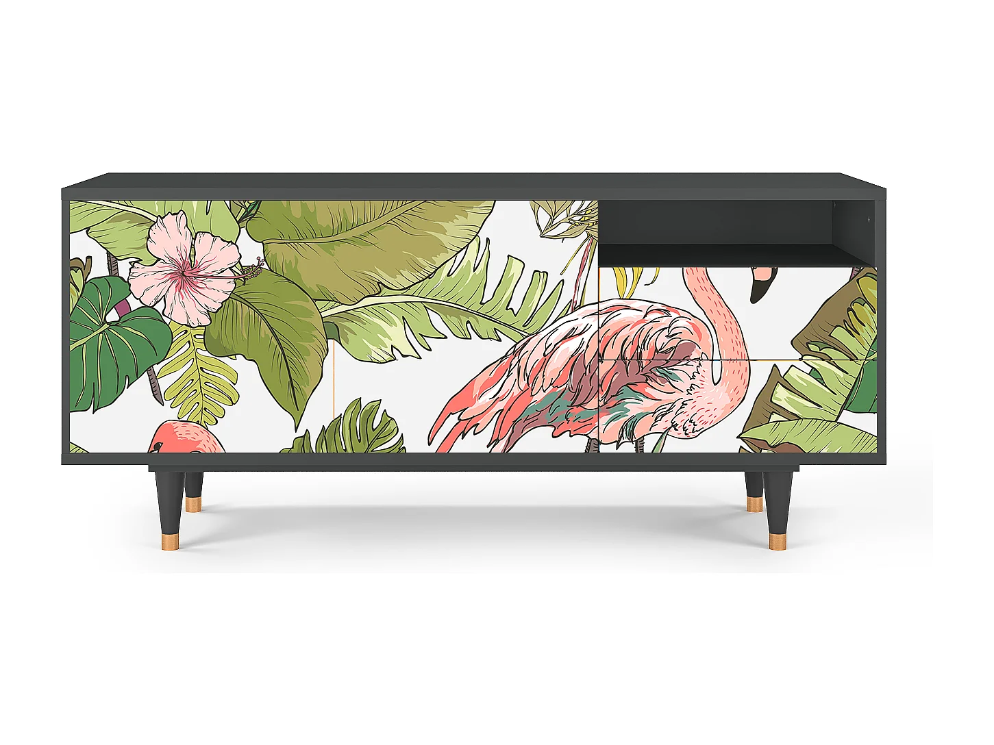 Meuble TV - 125х56х41 cm - T7 - Sweet Flamingo, Anthracite