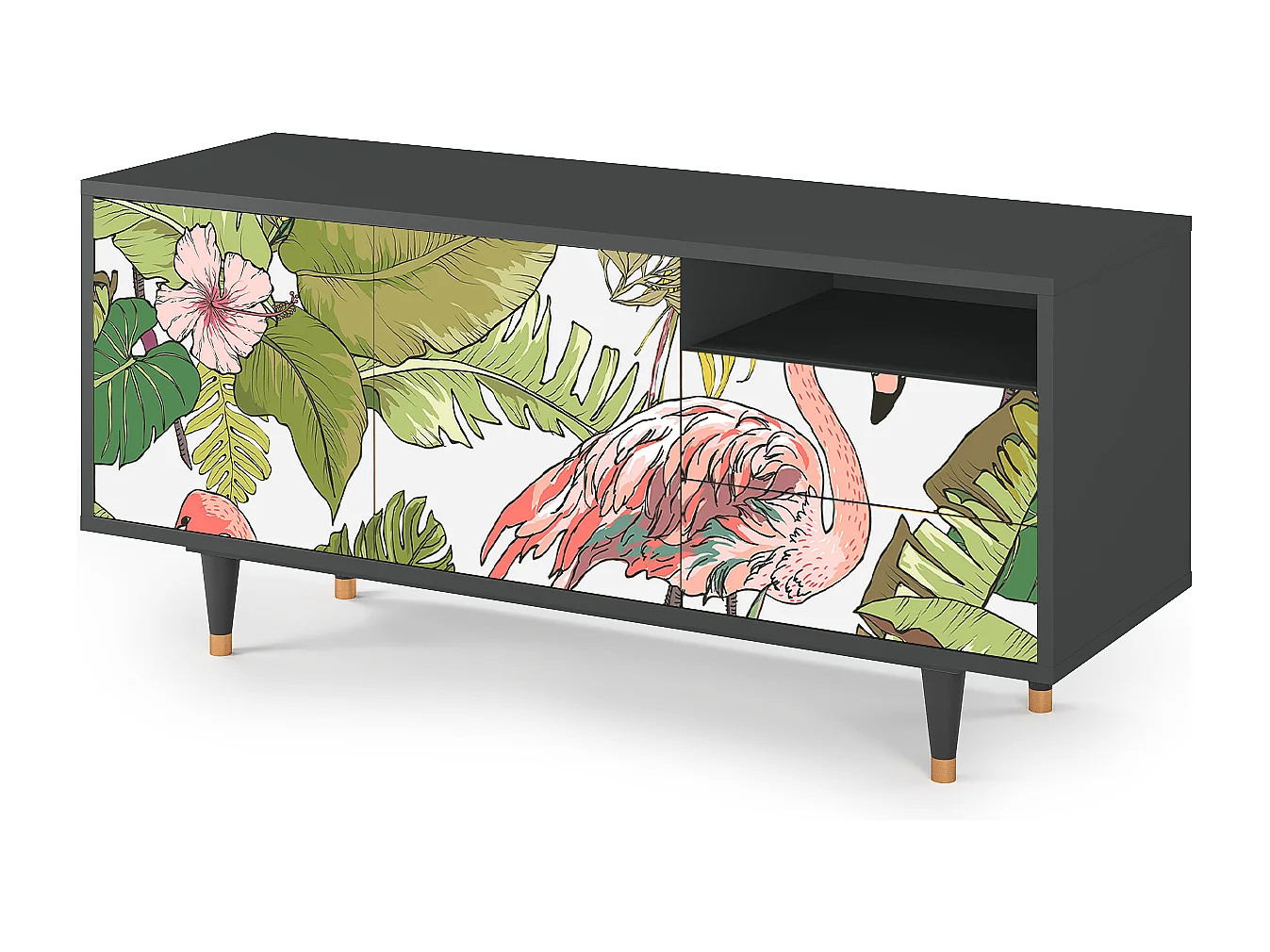Meuble TV - 125х56х41 cm - T7 - Sweet Flamingo, Anthracite