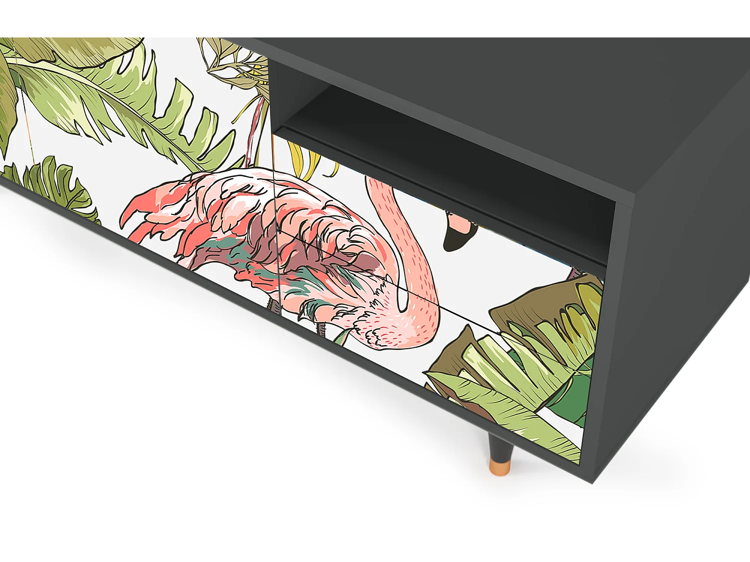 Meuble TV - 125х56х41 cm - T7 - Sweet Flamingo, Anthracite