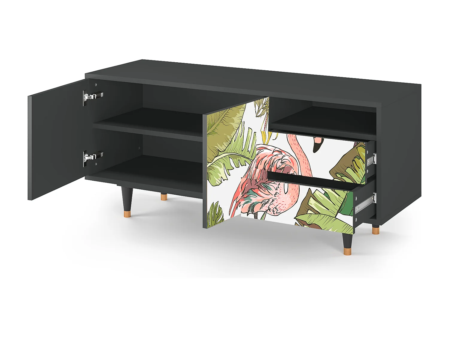 TV-Möbel - 125х56х41 cm - T7 - Sweet Flamingo, Anthrazit